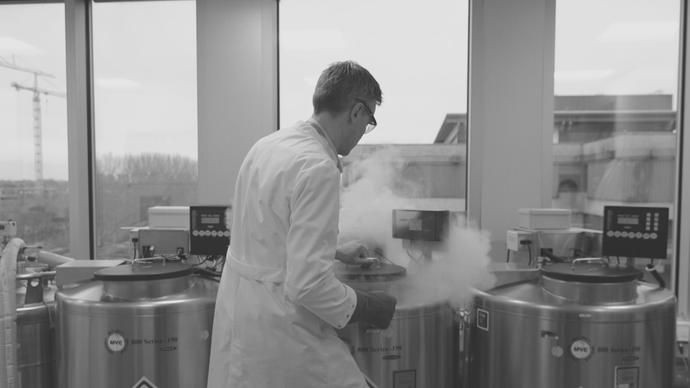 Man with freezer