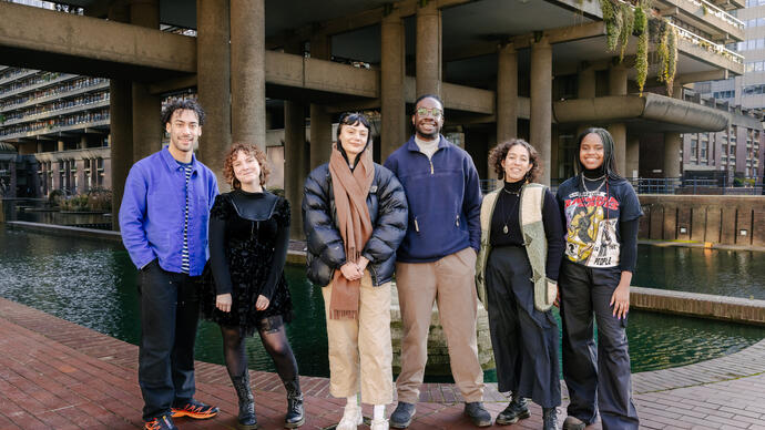 Image of five people standing at Barbican Lakeside