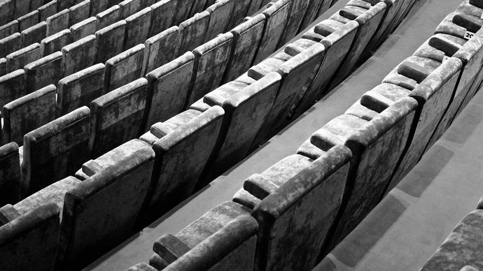 Black and white image of cinema seats