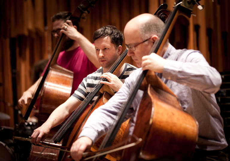 Britten Sinfonia double bass players