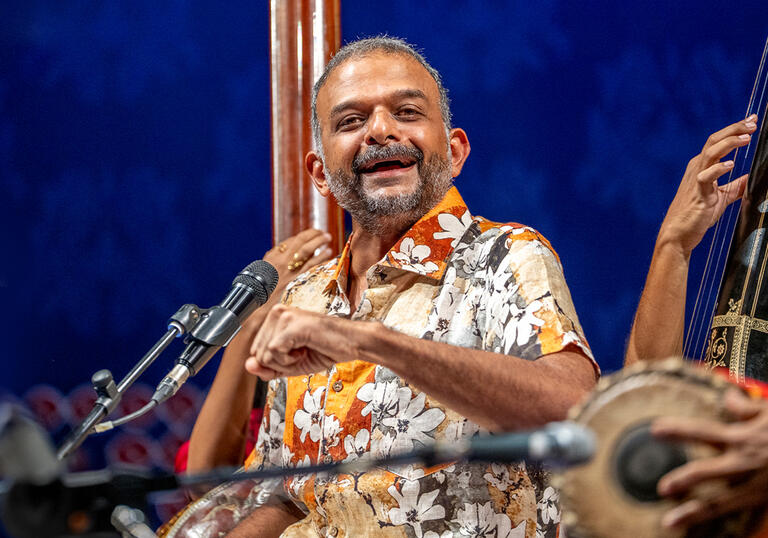 Image of TM Krishna on stage