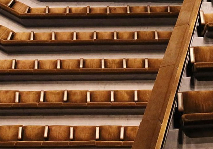 Photo of Barbican Theatre seats from above