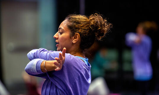 Kanwal Ahluwalia directing a Yogabliss session