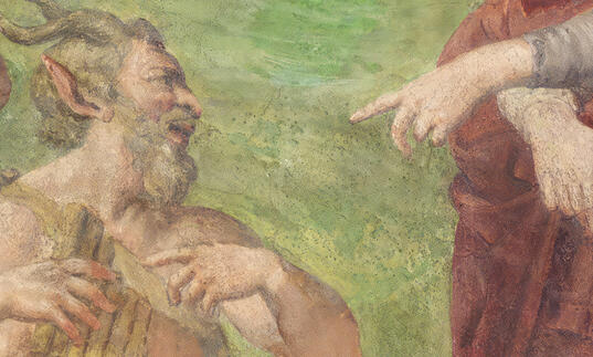 A painting of a satyr