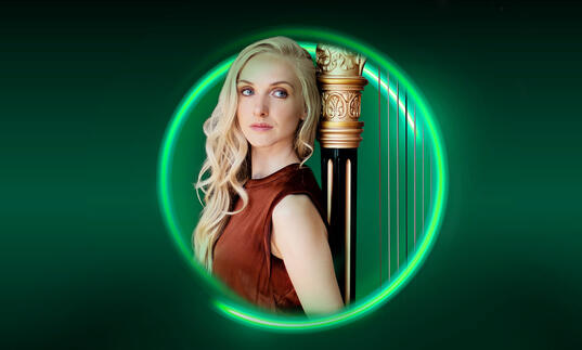 An image of Elizabeth Bass surrounded by a green circle against a green background