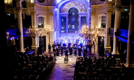 A choir in a church space